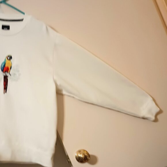 Vans Tropics White‎ Crew Neck Sweatshirt w/ Colorful Parrot Design (Size: Small) - Picture 4 of 10